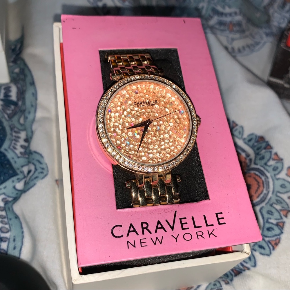 Caravelle New York rose gold watch